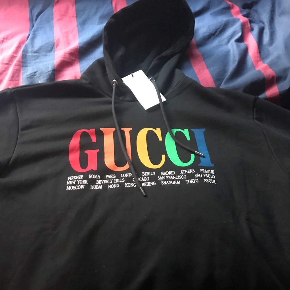 Men Gucci "cities" hoodie